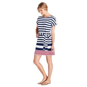 UPF Sea Striped Tie-Front Knit Dress (medium)